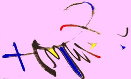 Lançando caráteres chineses em uma pintura abstrata ilustração royalty free Lançando caráteres chineses em uma pintura abstrata ilustração royalty free