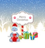 Lapin de Noël avec la conception actuelle de boîtes, de Santa Bag, de Noël et de nouvelle année illustration stock Lapin de Noël avec la conception actuelle de boîtes, de Santa Bag, de Noël et de nouvelle année illustration stock