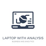 Laptop with Analysis icon. Trendy flat vector Laptop with Analysis icon on white background from Business and analytics collection stock illustration Laptop with Analysis icon. Trendy flat vector Laptop with Analysis icon on white background from Business and analytics collection stock illustration