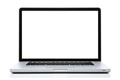 Laptop computer white screen on isolated white.