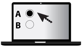 Laptop en online het Testen van B vector illustratie Laptop en online het Testen van B vector illustratie