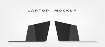 Laptop isolated on abstract background. Can use for template presentation, web design and ui kits. Black and white vector illustration Laptop isolated on abstract background. Can use for template presentation, web design and ui kits. Black and white vector illustration