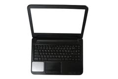 Laptop mit leerem Raum, schwarzer Laptop, thail?ndische Tastatur, lokalisiert auf wei?em Hintergrund lizenzfreie stockbilder Laptop mit leerem Raum, schwarzer Laptop, thail?ndische Tastatur, lokalisiert auf wei?em Hintergrund lizenzfreie stockbilder