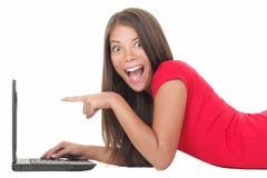 laptop z podnieceniem kobieta