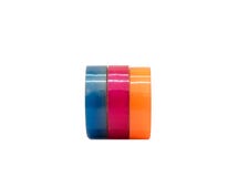 Laranja cor-de-rosa azul colorida do grupo esparadrapo da fita escocêsa fotos de stock royalty free Laranja cor-de-rosa azul colorida do grupo esparadrapo da fita escocêsa fotos de stock royalty free