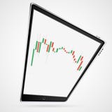 Large black realistic volumetric tilted twisted smart mobile touchscreen mobile phone, smartphone, tablet with financial business royalty free illustration Large black realistic volumetric tilted twisted smart mobile touchscreen mobile phone, smartphone, tablet with financial business royalty free illustration
