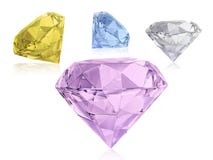 Large Clear Diamond, white background stock photo Large Clear Diamond, white background stock photo