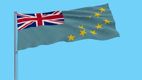 Large cloth isolate flag of Tuvalu on a flagpole fluttering, 4k prores footage, alpha transparency stock footage Large cloth isolate flag of Tuvalu on a flagpole fluttering, 4k prores footage, alpha transparency stock footage