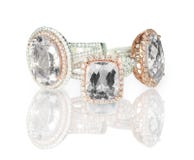 Large cushion cut modern diamond halo engagement wedding rings grouping