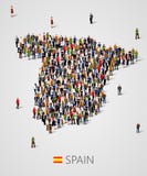 Large group of people in form of Spain map. Population of Spain or demographics template. Background for presentation. stock illustration Large group of people in form of Spain map. Population of Spain or demographics template. Background for presentation. stock illustration