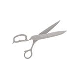 Large metal scissors. Dressmaker shears. Cutting instrument with long open blades. Tool for sewing. Flat vector icon royalty free illustration Large metal scissors. Dressmaker shears. Cutting instrument with long open blades. Tool for sewing. Flat vector icon royalty free illustration