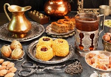 Large set of Eastern, Arab, Turkish sweets Stock Photo Large set of Eastern, Arab, Turkish sweets Stock Photo