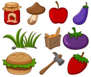 Large Set Of Different Food And Other Items On White Background Royalty Free Stock Photography