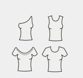 A large collection women`s T-shirts vector illustration A large collection women`s T-shirts vector illustration