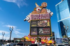 Large sign with clown for the Las Vegas Circus Circus Hotel and Casino stock photography Large sign with clown for the Las Vegas Circus Circus Hotel and Casino stock photography