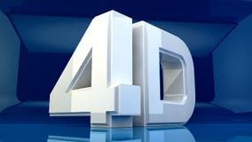Large three-dimensional 4d white lettering on a vector illustration Large three-dimensional 4d white lettering on a vector illustration