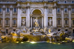 Large View Of The Trevi Fountain In Rome, Italy Royalty Free Stock Photography