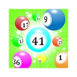 Las bolas de la lotería están volando de lejos con la velocidad, un fondo verde claro ilustración del vector Las bolas de la lotería están volando de lejos con la velocidad, un fondo verde claro ilustración del vector