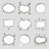 Las burbujas cómicas del discurso fijaron Elementos vacíos del diálogo de la historieta en estilo del arte pop Vector libre illustration Las burbujas cómicas del discurso fijaron Elementos vacíos del diálogo de la historieta en estilo del arte pop Vector libre illustration
