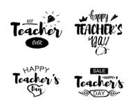 Las letras felices del saludo del día del ` s del profesor citan en un fondo blanco El texto a imprimir en la imprenta ilustración del vector Las letras felices del saludo del día del ` s del profesor citan en un fondo blanco El texto a imprimir en la imprenta ilustración del vector