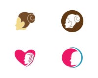 Las mujeres de la belleza hacen frente al car?cter de la silueta stock de ilustración Las mujeres de la belleza hacen frente al car?cter de la silueta stock de ilustración