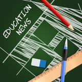 Las noticias de la educación indican el ejemplo social de los medios 3d ilustración del vector Las noticias de la educación indican el ejemplo social de los medios 3d ilustración del vector