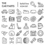 Las piezas del coche alinean el sistema del icono, símbolos colección, bosquejos del vector, ejemplos del logotipo, muestras de l Las piezas del coche alinean el sistema del icono, símbolos colección, bosquejos del vector, ejemplos del logotipo, muestras de l