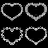 Laser Cut Frame In The Shape Of A Heart With Lace Border. A Set Of The Foundations For Paper Doily For A Wedding. A Set Of Valen Stock Photography Laser Cut Frame In The Shape Of A Heart With Lace Border. A Set Of The Foundations For Paper Doily For A Wedding. A Set Of Valen Stock Photography