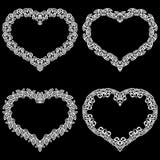 Laser Cut Frame In The Shape Of A Heart With Lace Border. A Set Of The Foundations For Paper Doily For A Wedding. A Set Of Valen Stock Photography Laser Cut Frame In The Shape Of A Heart With Lace Border. A Set Of The Foundations For Paper Doily For A Wedding. A Set Of Valen Stock Photography