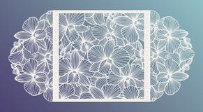 Laser Cut Vector Wedding Invitation With Orchid Flowers For Decorative Panel Royalty Free Stock Photos