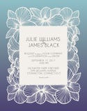 Laser Cut Vector Wedding Invitation With Orchid Flowers For Decorative Panel Royalty Free Stock Photography