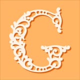 Laser-Schneideschablone Anfangsmonogrammbuchstaben Fantastischer Blumenalphabetbuchstabe lizenzfreie abbildung Laser-Schneideschablone Anfangsmonogrammbuchstaben Fantastischer Blumenalphabetbuchstabe lizenzfreie abbildung