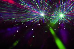 Laser show in club