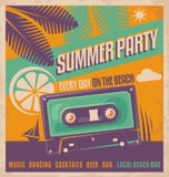 Lato partyjny retro plakatowy wektorowy projekt royalty ilustracja Lato partyjny retro plakatowy wektorowy projekt royalty ilustracja