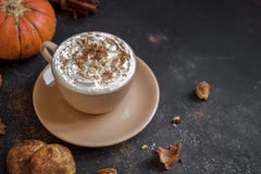Latte de la especia de la calabaza imagenes de archivo Latte de la especia de la calabaza imagenes de archivo