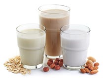 Latte differente del vegano Fotografie Stock Libere da Diritti Latte differente del vegano Fotografie Stock Libere da Diritti