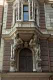 Fragment of Art Nouveau architecture style of Riga city royalty free stock photos Fragment of Art Nouveau architecture style of Riga city royalty free stock photos