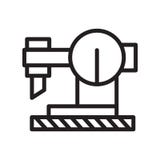 Laubsägeikonenvektor lokalisiert auf weißem Hintergrund, Laubsägezeichen, Linie Symbol oder linearem Elemententwurf in der Entwur stock abbildung Laubsägeikonenvektor lokalisiert auf weißem Hintergrund, Laubsägezeichen, Linie Symbol oder linearem Elemententwurf in der Entwur stock abbildung