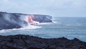 Lava Erupting Into Pacific Ocean In Hawaii Stock Images Lava Erupting Into Pacific Ocean In Hawaii Stock Images