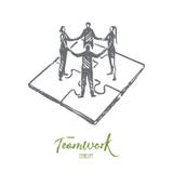 Lavoro di squadra, vendita, strategia, affare, concetto di comunicazione Vettore isolato disegnato a mano illustrazione di stock Lavoro di squadra, vendita, strategia, affare, concetto di comunicazione Vettore isolato disegnato a mano illustrazione di stock