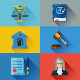 Law icons set in flat design style royalty free illustration Law icons set in flat design style royalty free illustration