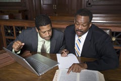 Lawyer With Businessman In Court Royalty Free Stock Image