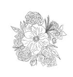 The layout of flowers on a white background stock illustration The layout of flowers on a white background stock illustration
