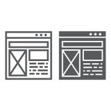 Layout line and glyph icon, website and design, template window sign, vector graphics, a linear pattern vector illustration Layout line and glyph icon, website and design, template window sign, vector graphics, a linear pattern vector illustration