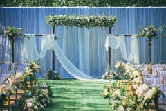 Layout Of Outdoor Lawn Wedding Scene Stock Photography