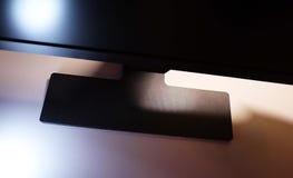 LCD IPS Monitor for home computer, desktop with a personal computer and a monitor with a large diagonal. stock image LCD IPS Monitor for home computer, desktop with a personal computer and a monitor with a large diagonal. stock image