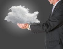 Le cadre supérieur tenant le calcul de nuage images stock Le cadre supérieur tenant le calcul de nuage images stock