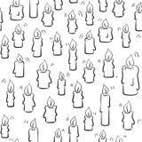 Le candele senza cuciture di natale scarabocchiano il modello illustrazione vettoriale Le candele senza cuciture di natale scarabocchiano il modello illustrazione vettoriale