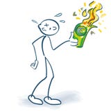 Le chiffre de bâton brûle des euros vers le bas illustration stock Le chiffre de bâton brûle des euros vers le bas illustration stock