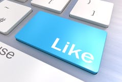 Le clavier d'ordinateur avec media social aiment le concept de bouton illustration stock Le clavier d'ordinateur avec media social aiment le concept de bouton illustration stock